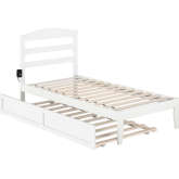 Warren Twin Bed with Twin Trundle in White Finish