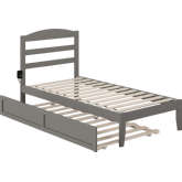 Warren Twin Bed with Twin Trundle in Grey Finish