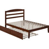 Warren Full Bed with Twin Trundle in Walnut Finish