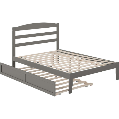Warren Full Bed with Twin Trundle in Grey Finish