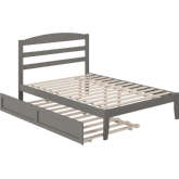 Warren Full Bed with Twin Trundle in Grey Finish