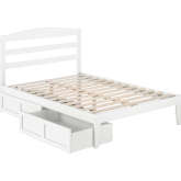 Warren Full Bed with 2 Drawers in White Finish