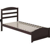 Warren Twin XL Platform Bed with Footboard in Espresso