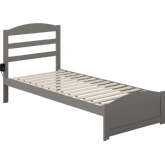 Warren Twin XL Bed with Footboard in Grey Finish