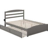 Warren Queen Bed with Footboard & Twin XL Trundle in Grey Finish
