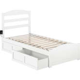 Warren Twin Bed with Footboard & 2 Drawers in White Finish