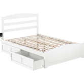 Warren Full Bed with Footboard & 2 Drawers in White Finish