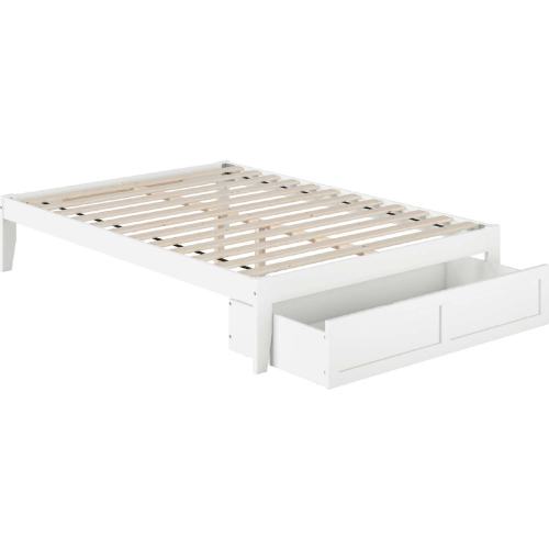 Colorado Full Bed with Foot Drawer & USB Turbo Charger in White