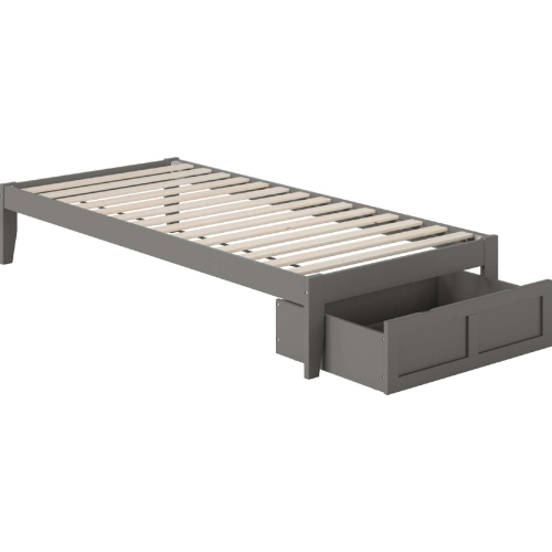 Colorado Twin Extra Long Bed with Foot Drawer & USB Turbo Charger in Grey