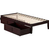 Colorado Twin XL Bed with 2 Drawers in Espresso