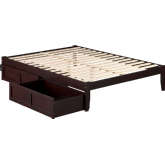 Colorado Queen Bed with 2 Drawers in Espresso