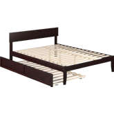 Boston Queen Bed with Twin XL Trundle in Espresso