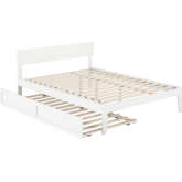 Boston Queen Bed with Twin XL Trundle in White