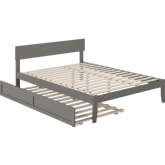 Boston Queen Bed with Twin XL Trundle in Grey