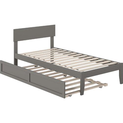Boston Twin Bed with Twin Trundle in Grey