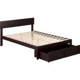 Boston Full Bed with Foot Drawer in Espresso