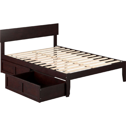 Boston Full Bed with 2 Drawers in Espresso
