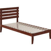 Oxford Twin Extra Long Bed with USB Turbo Charger in Walnut