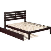 Oxford Queen Bed with Twin XL Trundle in Espresso Finish