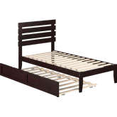 Oxford Twin Bed with Twin Trundle in Espresso Finish