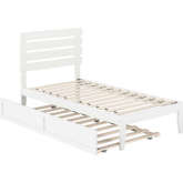 Oxford Twin Bed with USB Turbo Charger & Twin Trundle in White