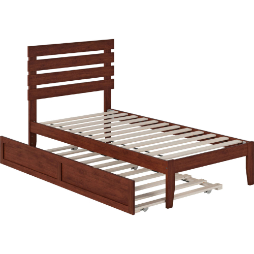 Oxford Twin Bed with USB Turbo Charger & Twin Trundle in Walnut