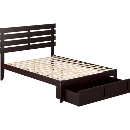 Oxford Full Bed with Foot Drawer in Espresso Finish