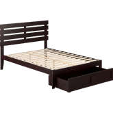 Oxford Full Bed with Foot Drawer in Espresso Finish