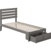 Oxford Twin Extra Long Bed with Foot Drawer & USB Turbo Charger in Grey