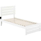 Oxford Twin Extra Long Bed with Footboard & USB Turbo Charger in White