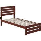 Oxford Twin Extra Long Bed with Footboard & USB Turbo Charger in Walnut