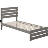 Oxford Twin Extra Long Bed with Footboard & USB Turbo Charger in Grey