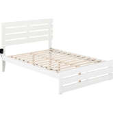 Oxford Full Bed with Footboard & USB Turbo Charger in White