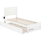Oxford Twin Extra Long Bed with Footboard, Turbo Charger & Trundle in White