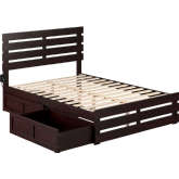 Oxford Full Bed with Footboard & 2 Drawers in Espresso Finish