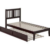 Tahoe Twin XL Bed with Twin XL Trundle in Espresso Finish Wood