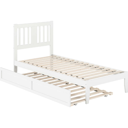 Tahoe Twin XL Bed with USB Turbo Charger & Twin XL Trundle in White