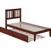 Tahoe Twin XL Bed with USB Turbo Charger & Twin XL Trundle in Walnut