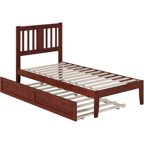 Tahoe Twin Bed with USB Turbo Charger & Twin Trundle in Walnut