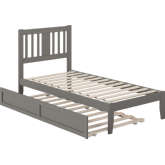 Tahoe Twin Bed with USB Turbo Charger & Twin Trundle in Grey
