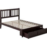 Tahoe Full Bed with Foot Drawer in Espresso Finish Wood