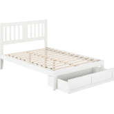 Tahoe Full Bed with Foot Drawer & USB Turbo Charger in White