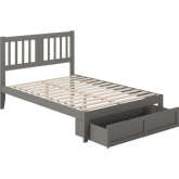 Tahoe Full Bed with Foot Drawer & USB Turbo Charger in Grey