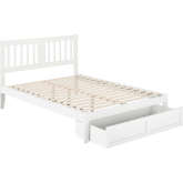 Tahoe Queen Bed with Foot Drawer & USB Turbo Charger in White