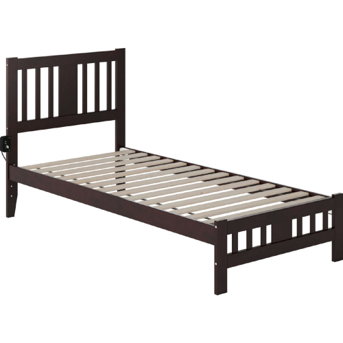 Tahoe Twin XL Bed with Footboard in Espresso Finish Wood