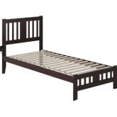 Tahoe Twin XL Bed with Footboard in Espresso Finish Wood