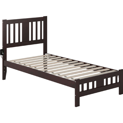 Tahoe Twin Bed with Footboard in Espresso Finish Wood