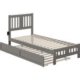 Tahoe Twin XL Bed with Footboard & Twin XL Trundle in Grey Finish