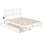 Tahoe Queen Bed with Footboard & Twin XL Trundle in White Finish