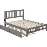 Tahoe Queen Bed with Footboard & Twin XL Trundle in Grey Finish